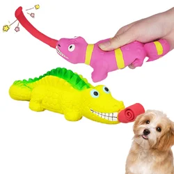 New dog toys latex tongue lizard Clean Teeth Puzzle crocodile vocal squeeze amusing relief stress relief pet Cats supplies Toys