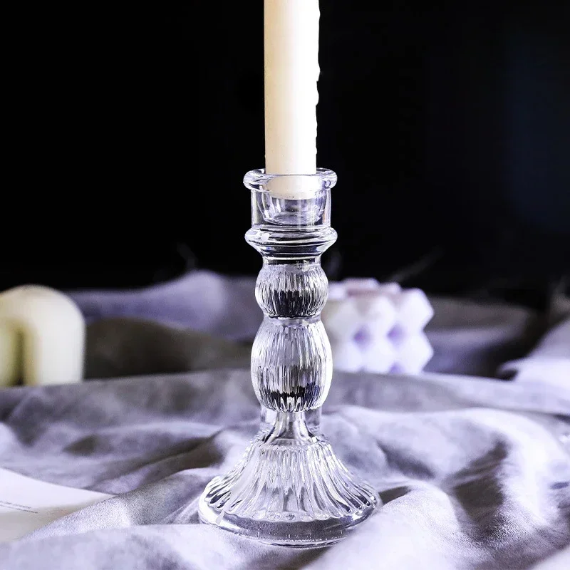 Candlestick French Nordic Vintage Crystal Candlelight Dinner
