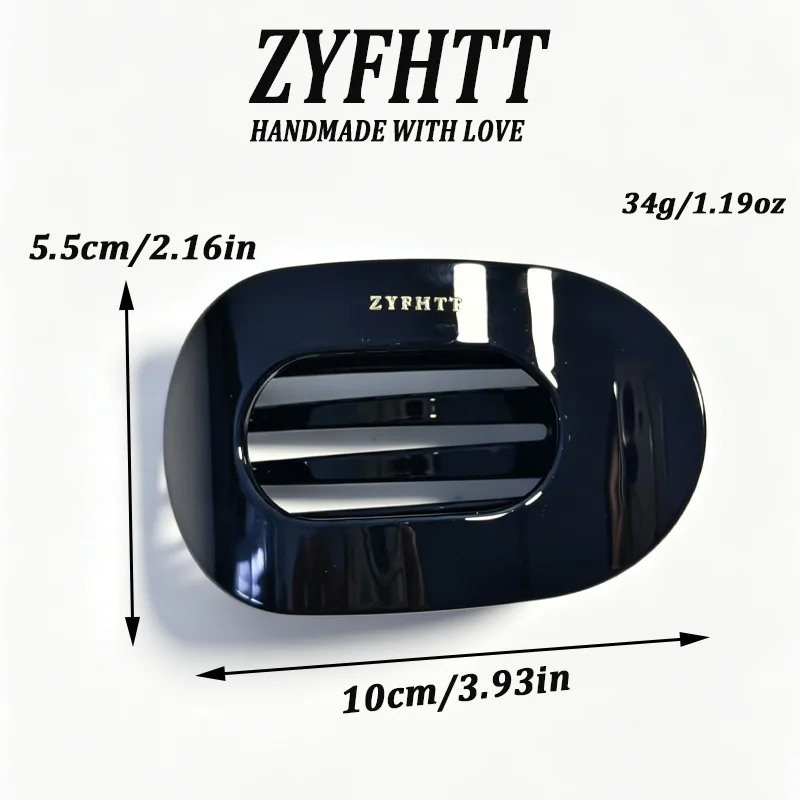 ZYFHTT Solid Color Oval Cutout Flat Hair Clips Claw for Women Daily Wear Retro Duckbill Clip Fashion Girls Hair Accessories