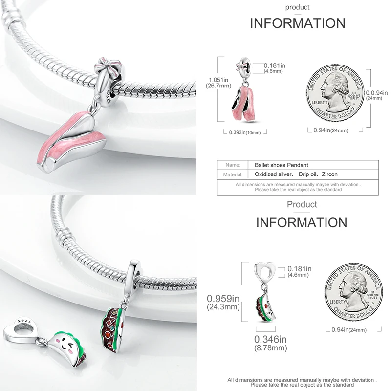 925 Sterling Silber Charm-Perlen Leuchtturm Walhai Meerjungfrau Kunstpalette Axolotl Glühwürmchen DIY Armband Halskette Geschenk für Frauen – Detail 25