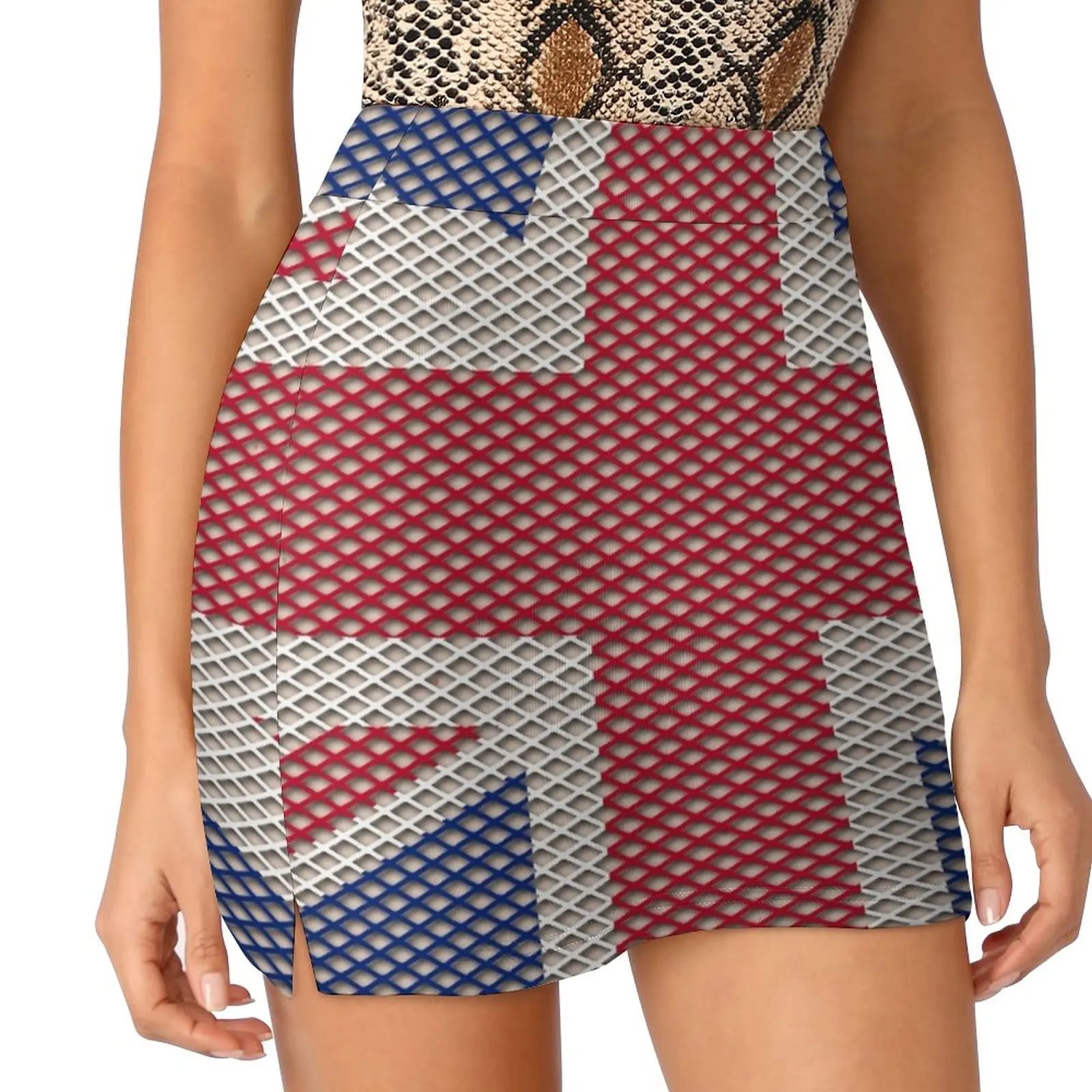 Union Jack Flag Fishnet Pattern Light Proof Trouser Skirt Female clothing Woman clothing night club outfit