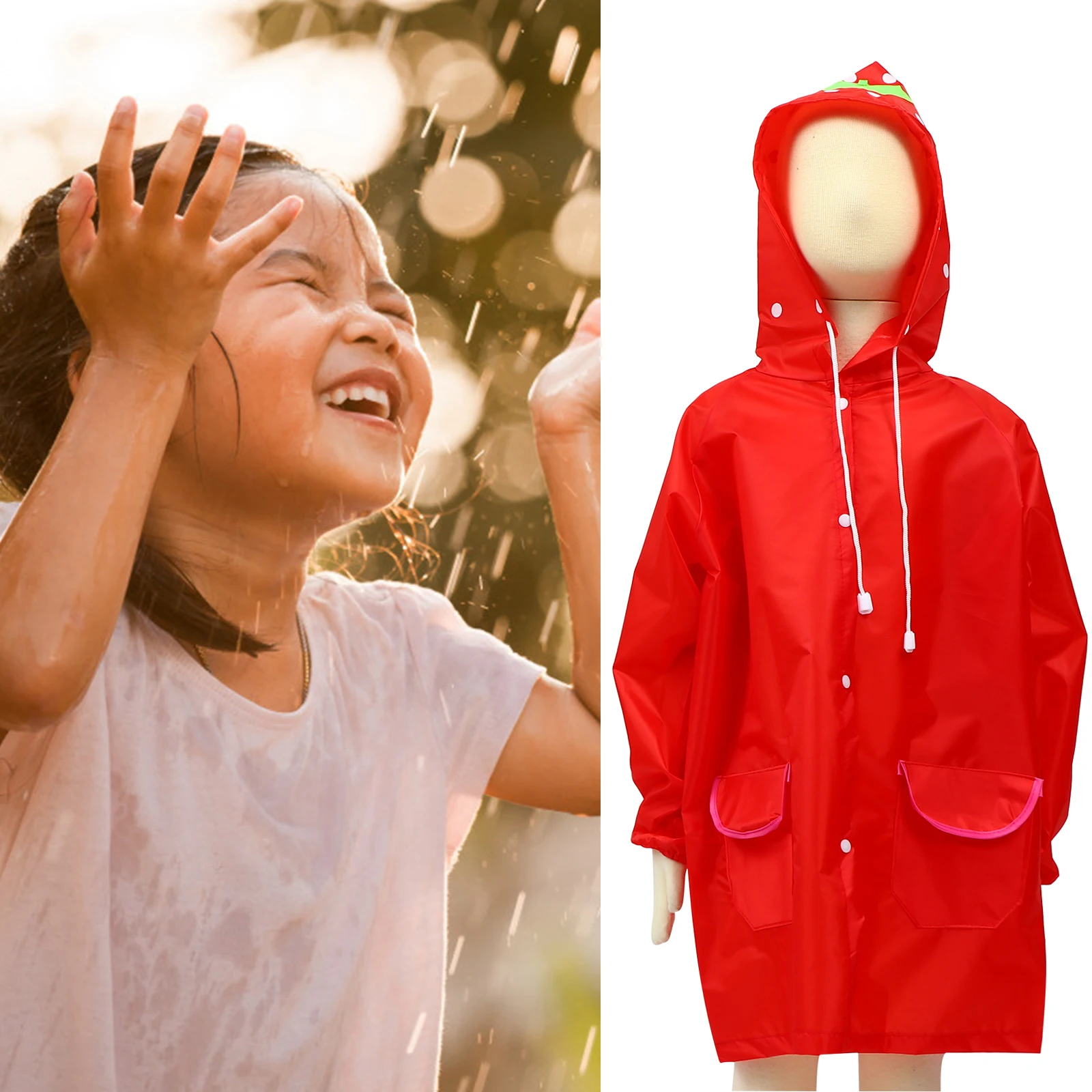 

EVA Kids Raincoat Lightweight Waterproof Coats Children Cartoon Practical Travel Outdoor Activities Baby Clothes Accessories