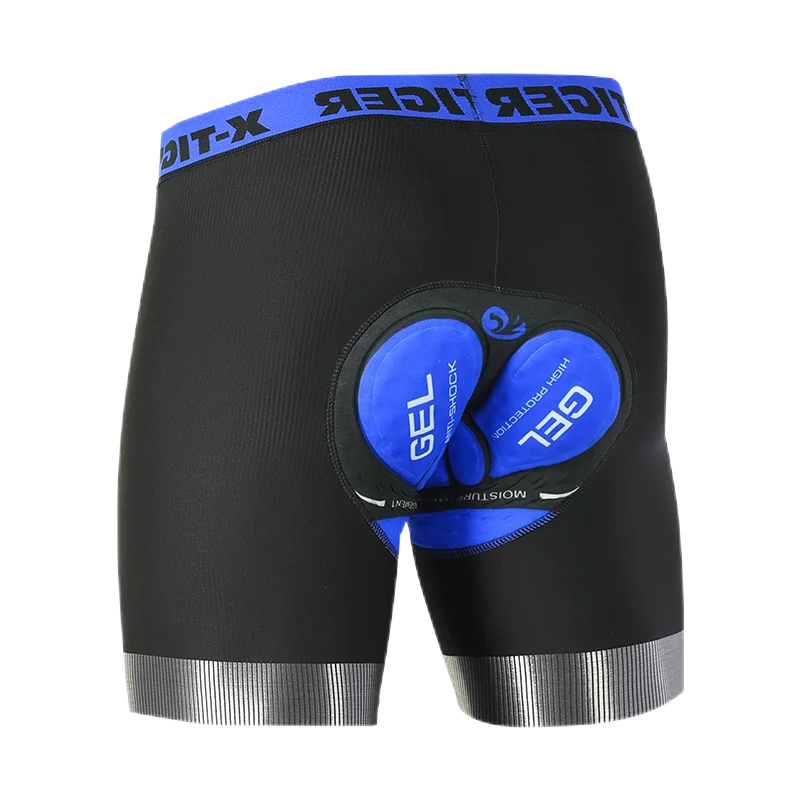 X-TIGER Cycling Underwear Blue Summer Pro Cycling Underpants Breathable Mesh 5D Silicone Seat Cushion Road MTB Bike Short