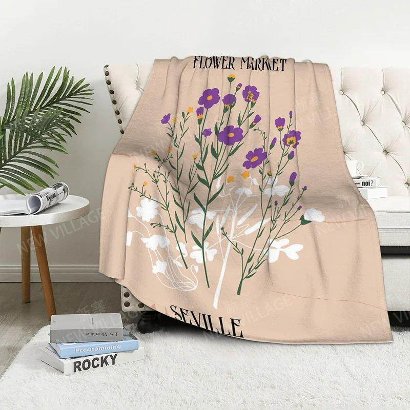 Home decoration plush Sofa blanket Morandi lines and flowers Bedspread on the bed fluffy soft blankets thick blanket for winte