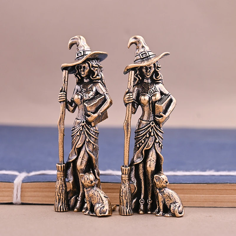 European-Style Creative Magic Witch Decorative Handicrafts, Brass Witch Figurine, Home And Living Room Decoration, Brass Piece