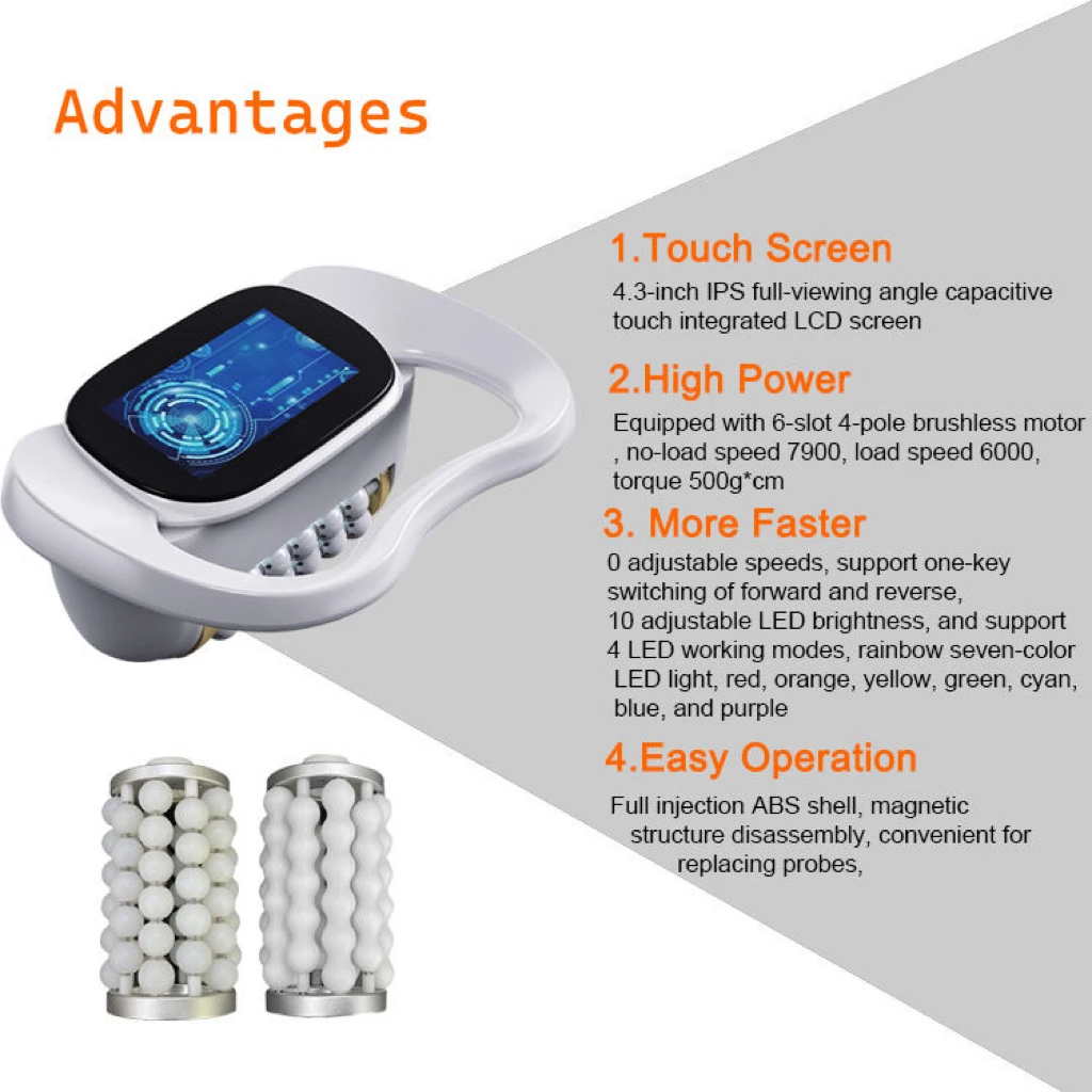 2025 Latest Muscle Massagers 360 Rotation Slimming Body Roller Instrument LED Rolling Device Body Care Vibration Massagers