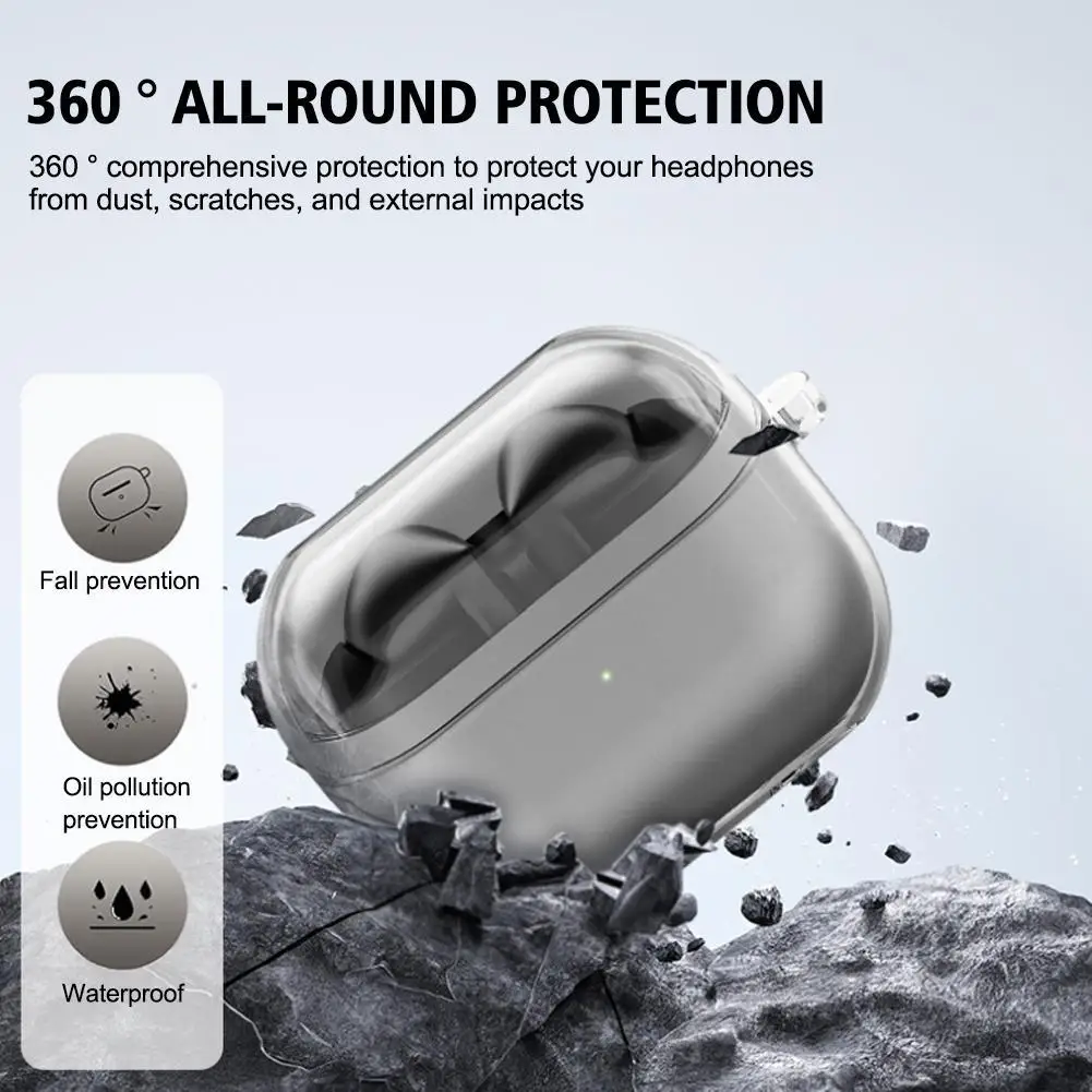 Przezroczyste etui na słuchawki do Samsung Galaxy Buds 3 Pro ze smyczą chroniące przed utratą do etui Buds 3 Pro