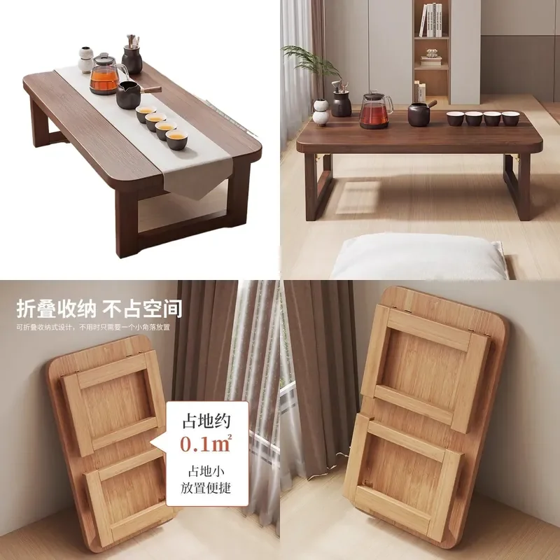 Folding Coffee Table for Small Apartment Bay Window Bedroom Living Room Household Kang Tatami Window Sill Low