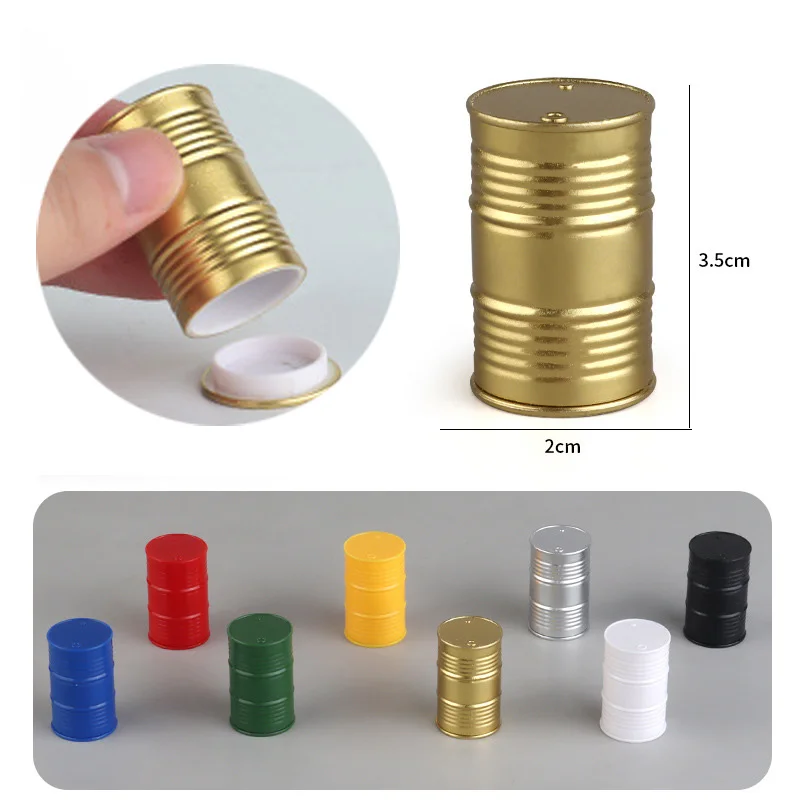 6pcs/lot Miniature Oil Drum Model DIY Micro Sand Table Warehouse Scene Simulate Fuel Barrel Model Kits Materials Diorama