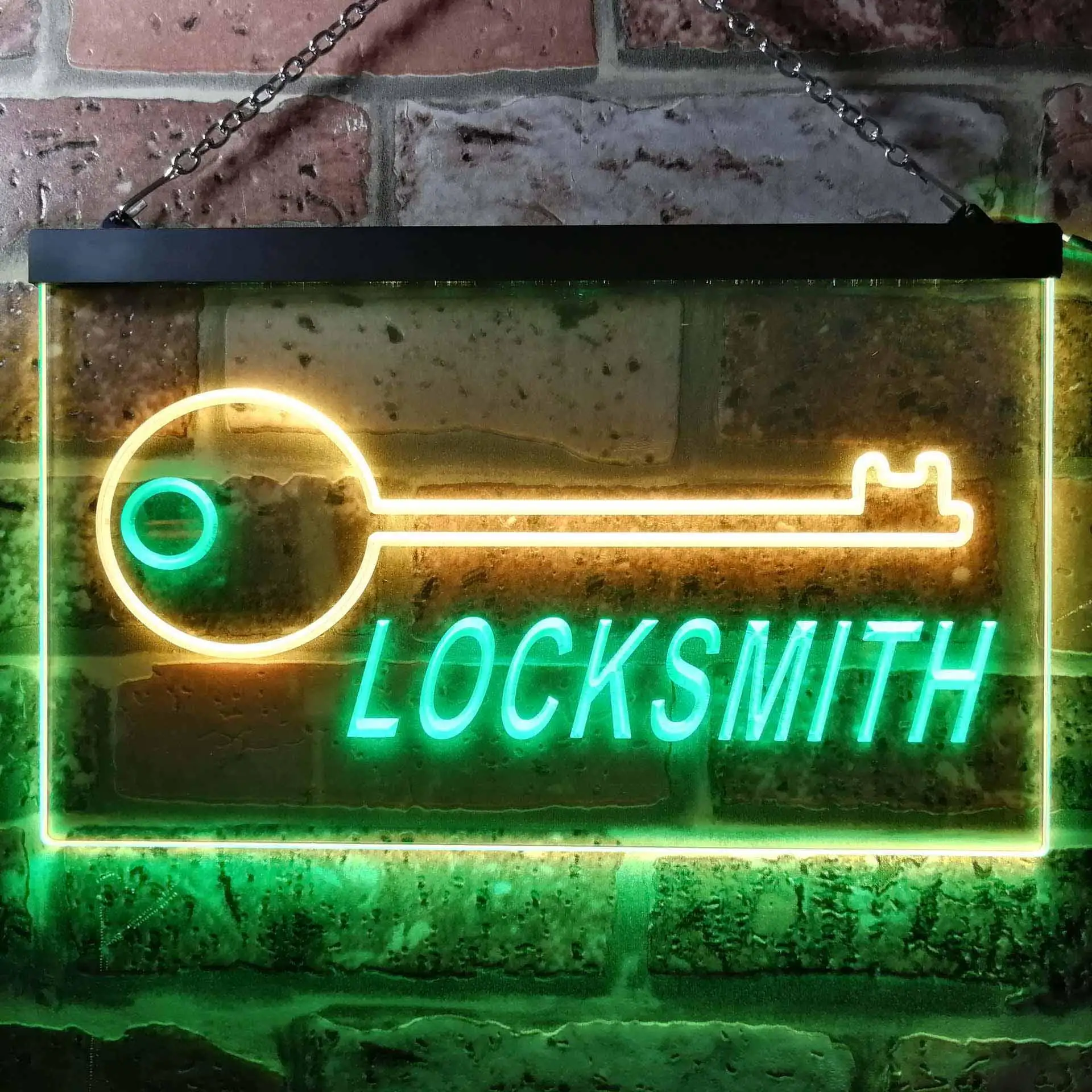 LOCKSMITH. Key Shop  Dual Color Led Neon Sign st6-i0408