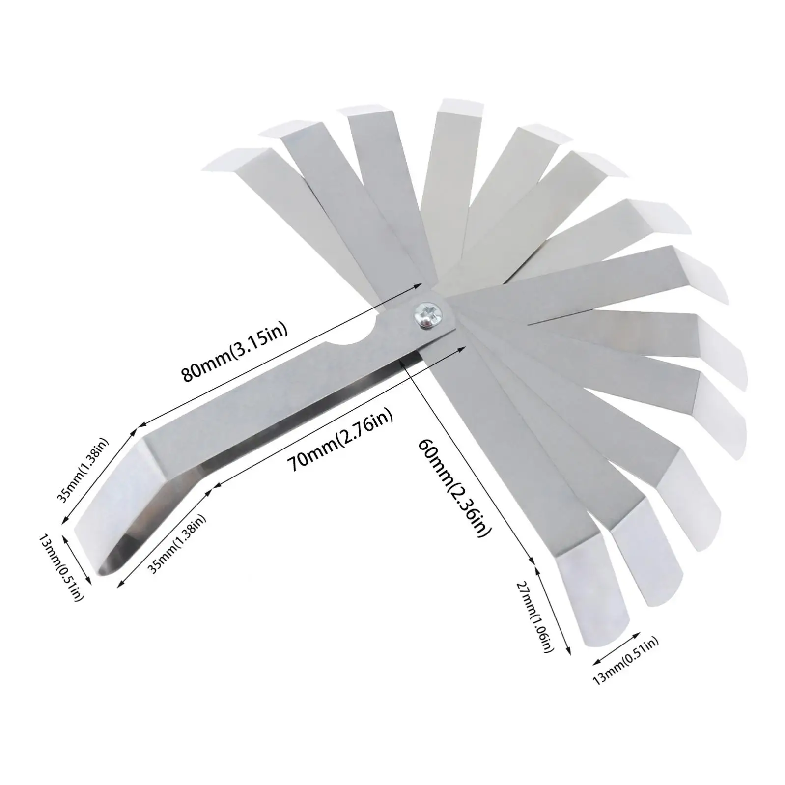 Gap Gauge 0.127-0.508mm stal nierdzewna wysoka precyzja monolityczny zawór wtykowy miernik grubości Metric Filler Feeler Gauge