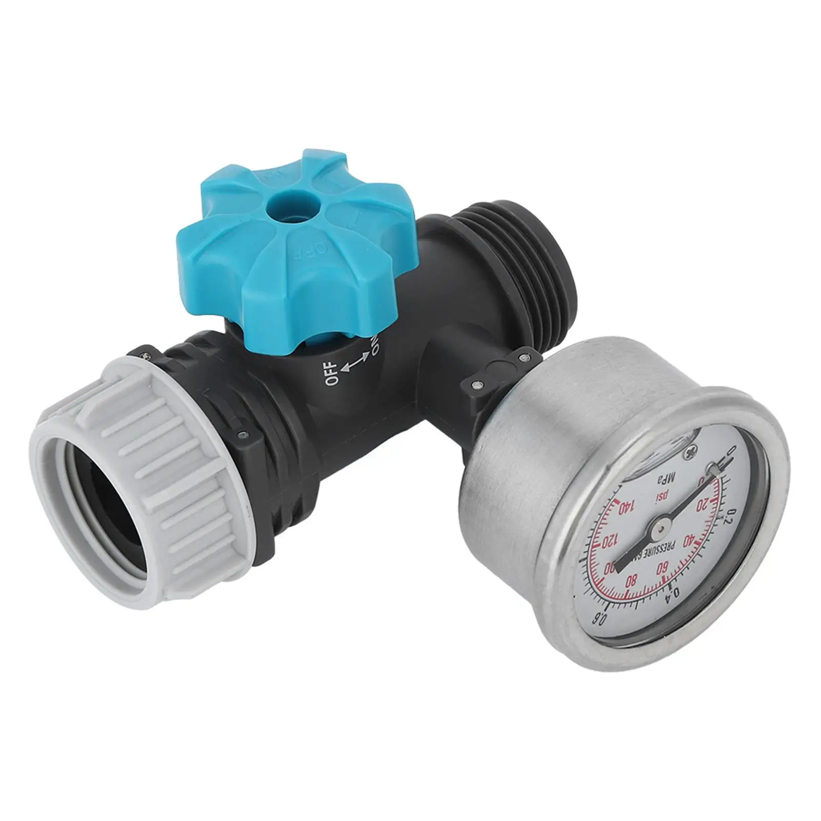 Adjustable Water Pressure Regulator Valve with Gauge for Greenhouse Garden Irrigation System