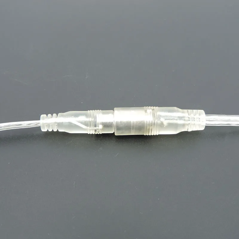 Adaptador de corriente DC para tira de luces LED, Cable Pigtail de 0,2 m, 20AWG, transparente, hembra, macho, 5,5x2,1mm, 12V