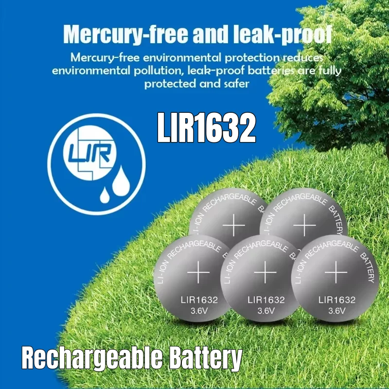 

LIR1632 3.6V 30mAh Rechargeable Button Lithium Battery Cell - Long Life Cycle for Small Electronics & Devices