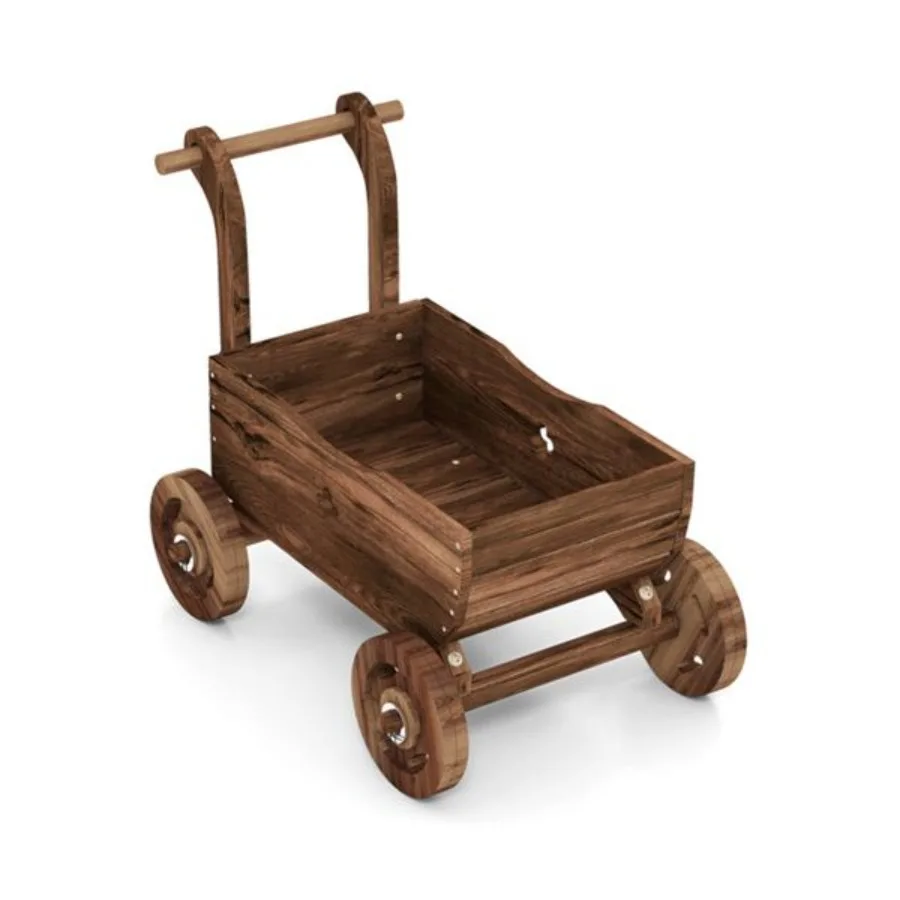 

27 Drative Wooden Wagon Cart with Handle Wheels