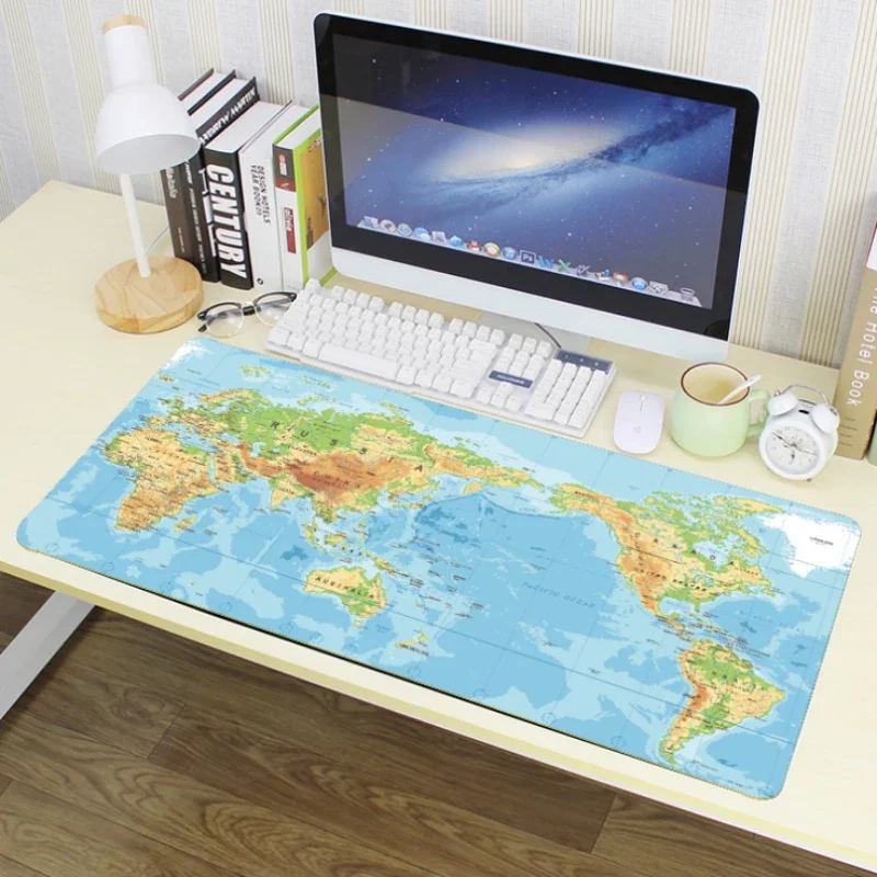 Large Map Mouse Pad Gaming Natural Rubber Lockedge Desk Mat Anti Slip For PC Laptop Desktop Office Game Accessories Mousepad