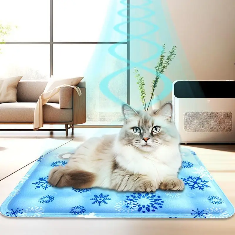 Pet Ice Cooling Mat Gel Self Added Water Durable Washable Portable Cushion for Dog Cat Bed Car Seat Indoor Outdoor