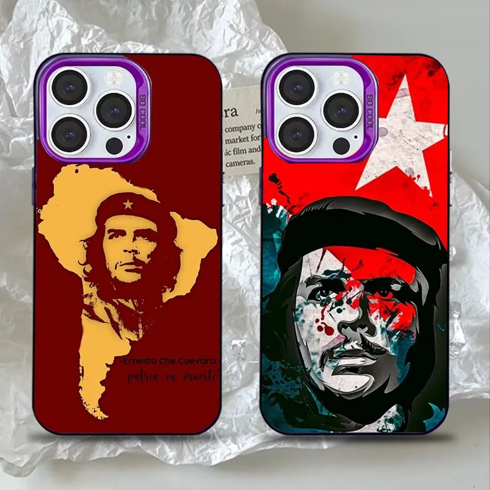 

Che Guevara Phone Case For iPhone 16,15,14,13,12,11,Mini,Pro,SE,MAX Purple Matte Silicone Cover