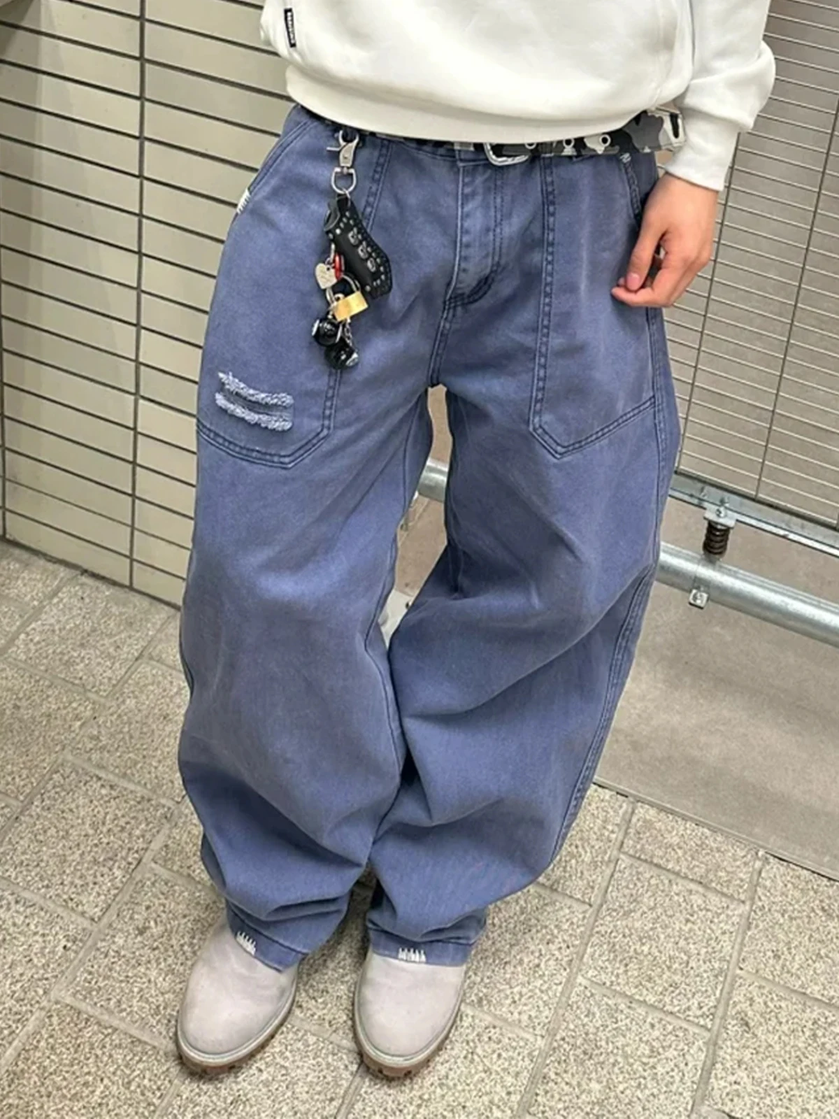

ERL Men's Loose Straight Leg Jeans mid High Waist Long Trousers Wide Leg Pants American Retro Sle Spring Autumn Casual Jeans