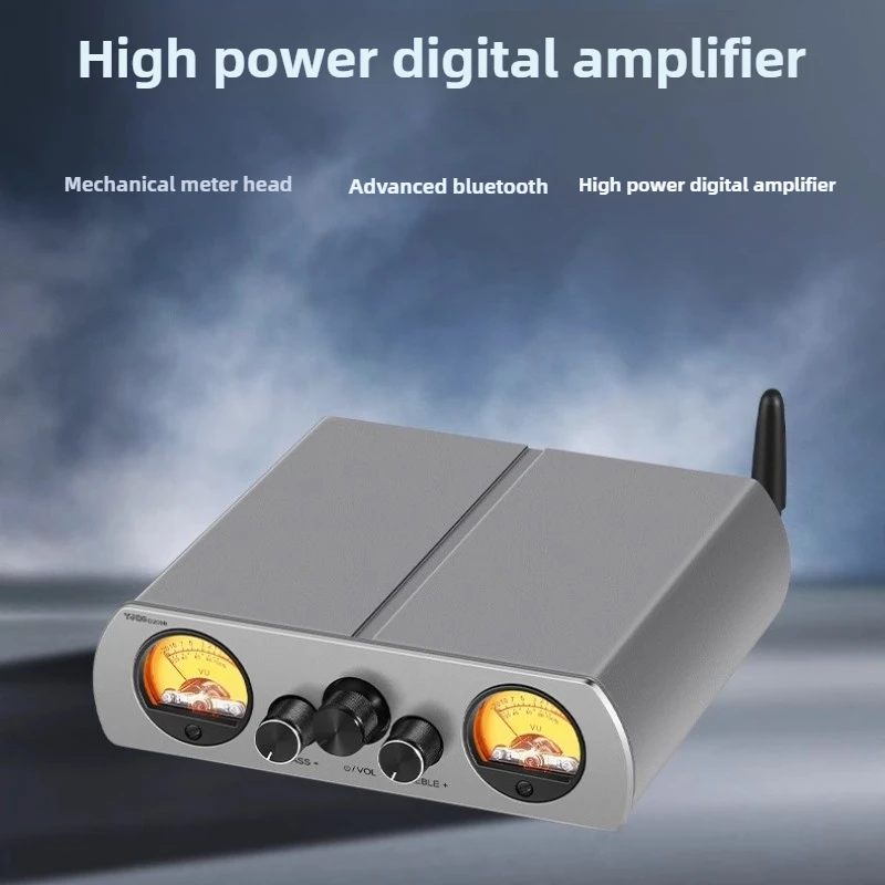 

TPA3223 dual-channel high-power digital tone HIFI power amplifier, Bluetooth 5.1 decoding dual VU meter home power amplifier
