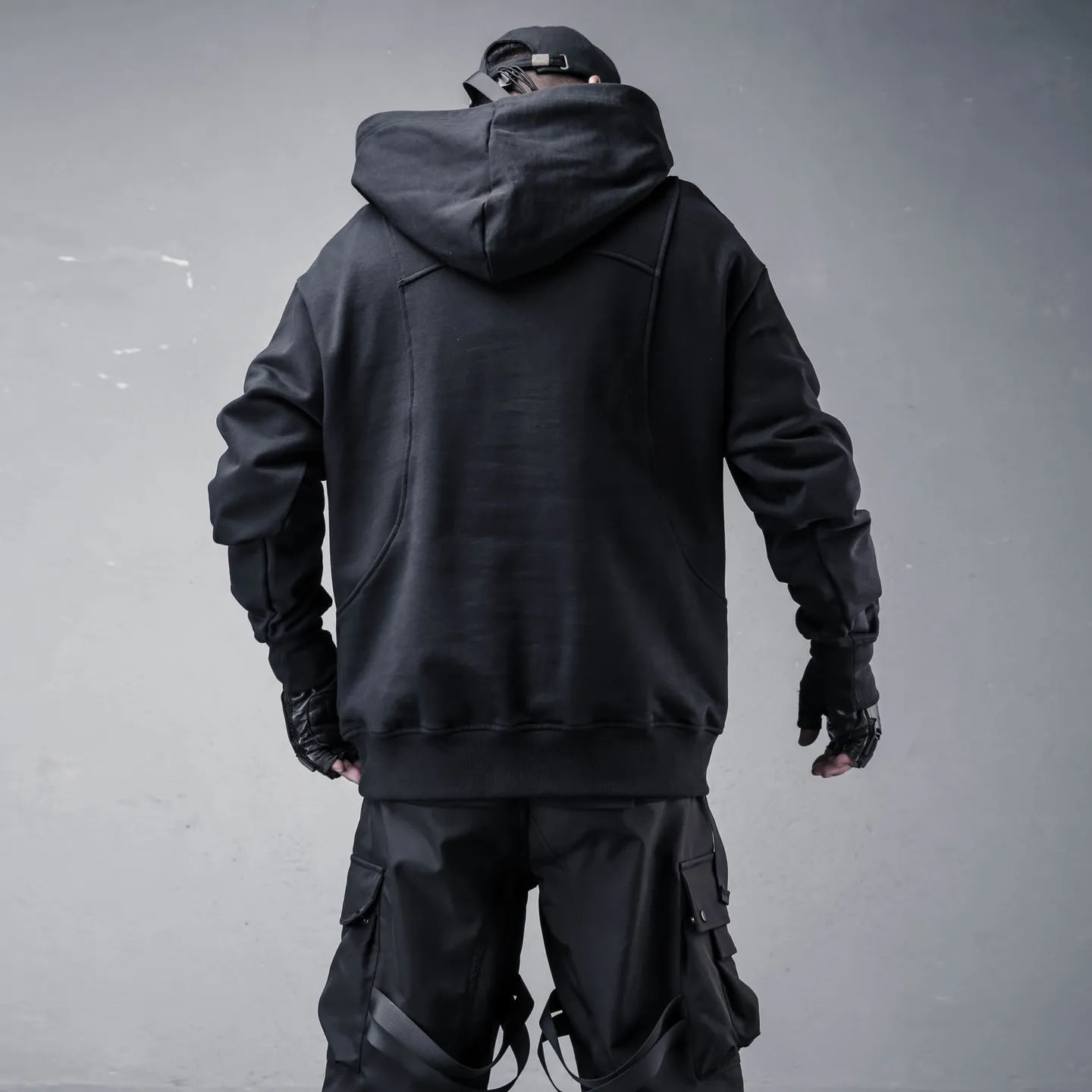 Niche Deconstruction Stitching Design Set Dark Fake Two-Piece Hooded Sweater Cleanfit Hoodie Coat Trendy Men