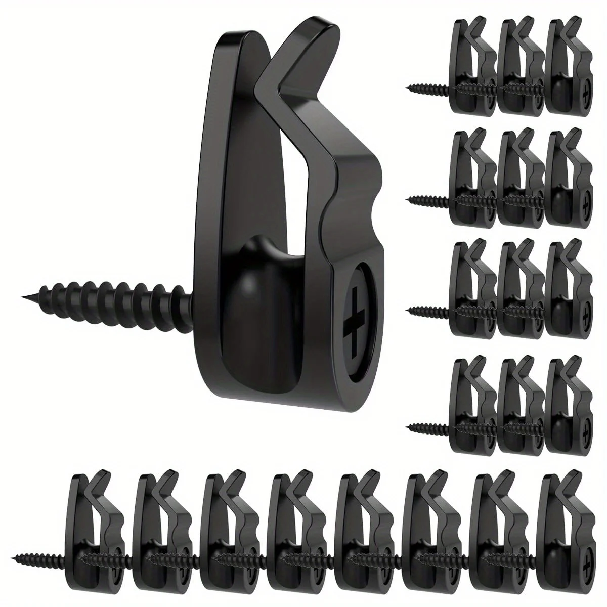 

[Windproof Hooks] 50 Pack Windproof String Light Hanger Hooks | Screw in Hooks for Hanging Christmas Light, Fairy Light Clips