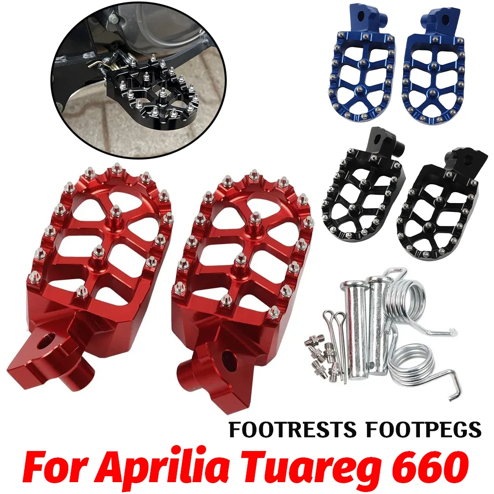 Motorcycle CNC Foot Pegs Foot Rests Footpeg Pedals FootRest Plate For Aprilia Tuareg 660 Tuareg660 2022 2023 2024 Accessories