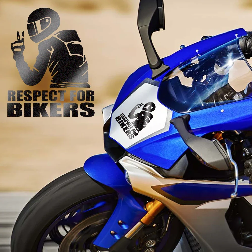 Respect For Bikers Motorcycle Reflective Sticker Waterproof Scratch Personalize Moto Body Decal Motorcycle DIY Decor Accessories