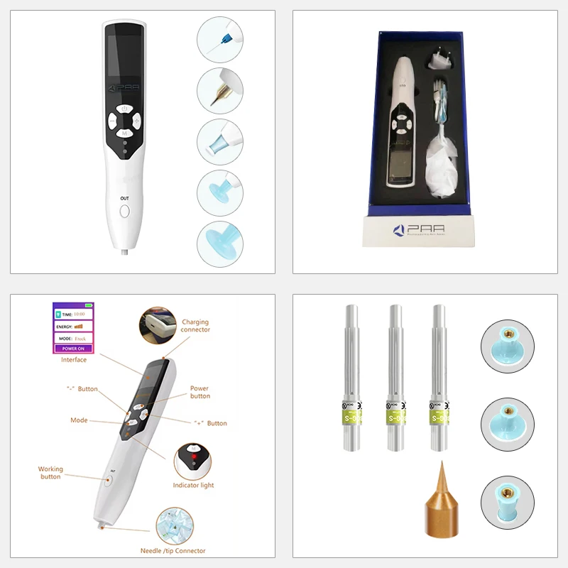 Ozônio PAA Fibroblast Plasma Pen, Pálpebra e Face Lifting, Rugas e Mancha, Toupeira e remoção de sardas, Skin Care Beauty Pen, Novo, 2 em 1