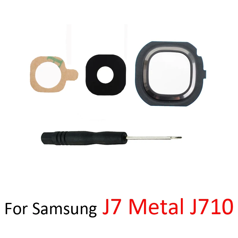 Lente de câmera de vidro para samsung galaxy j7 2016, metal, j710, j710f, j710fn, j710h, j710m, j710mn