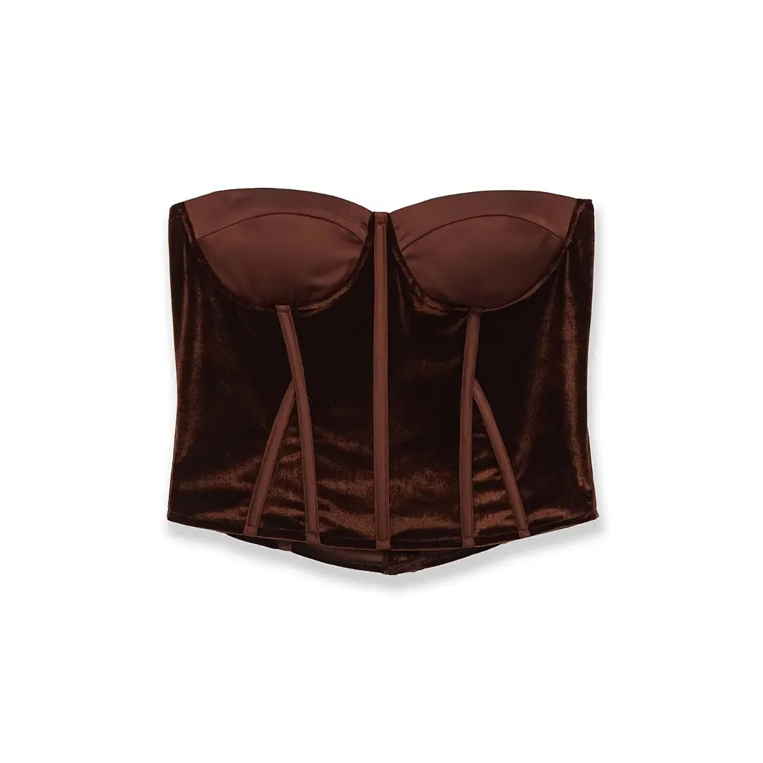 

Jenny&Dave Sexy Party Slim Fit Bra Minimalist And Fashionable Velvet Corset Tops Shirts & Blouses Women's Clothes Shirts Tops