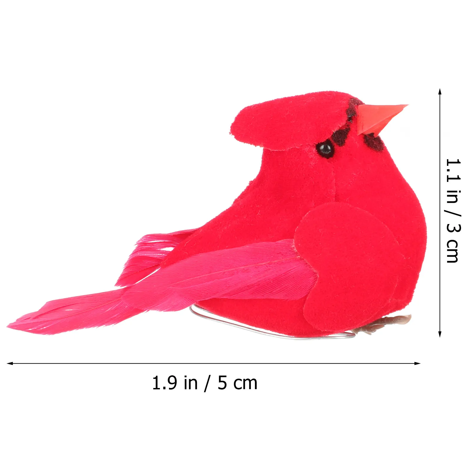 6Pcs Red Cardinal Clip Artificial Birds Decorative Xmas Tree Ornaments Garden Fake Bird Decoration Outdoor Simulation Bird Craft