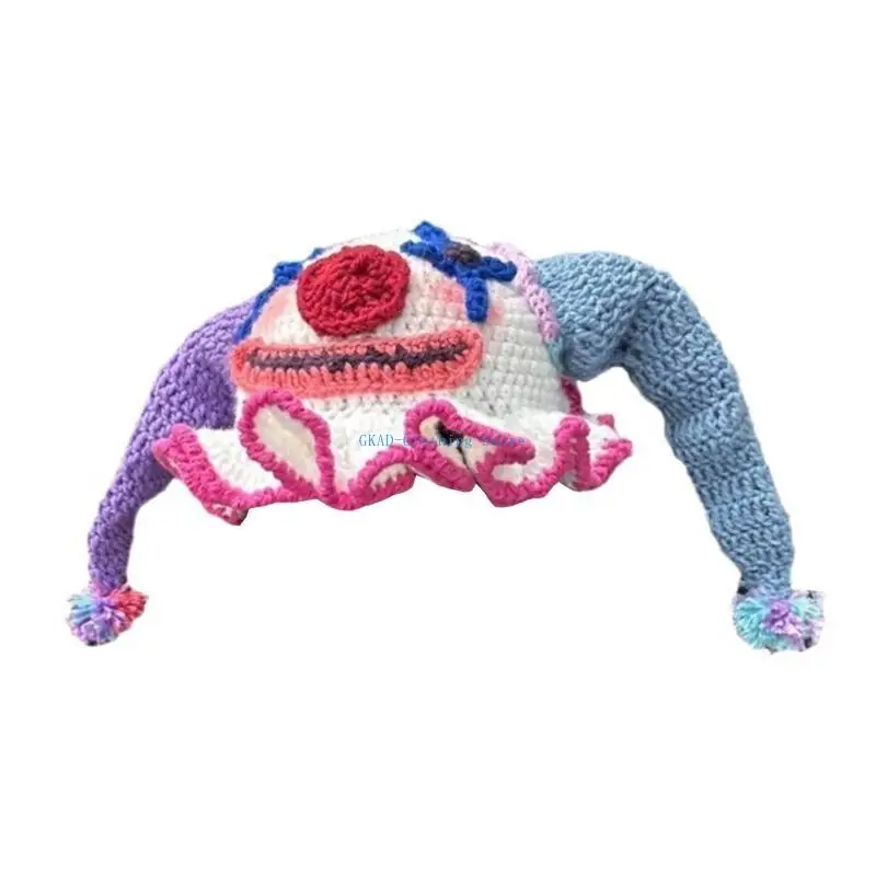 N0PE милая шапка-бини с клоуном, забавная вязаная шапка для покупок, прогулок, универсальная ветрозащитная шапка для активного