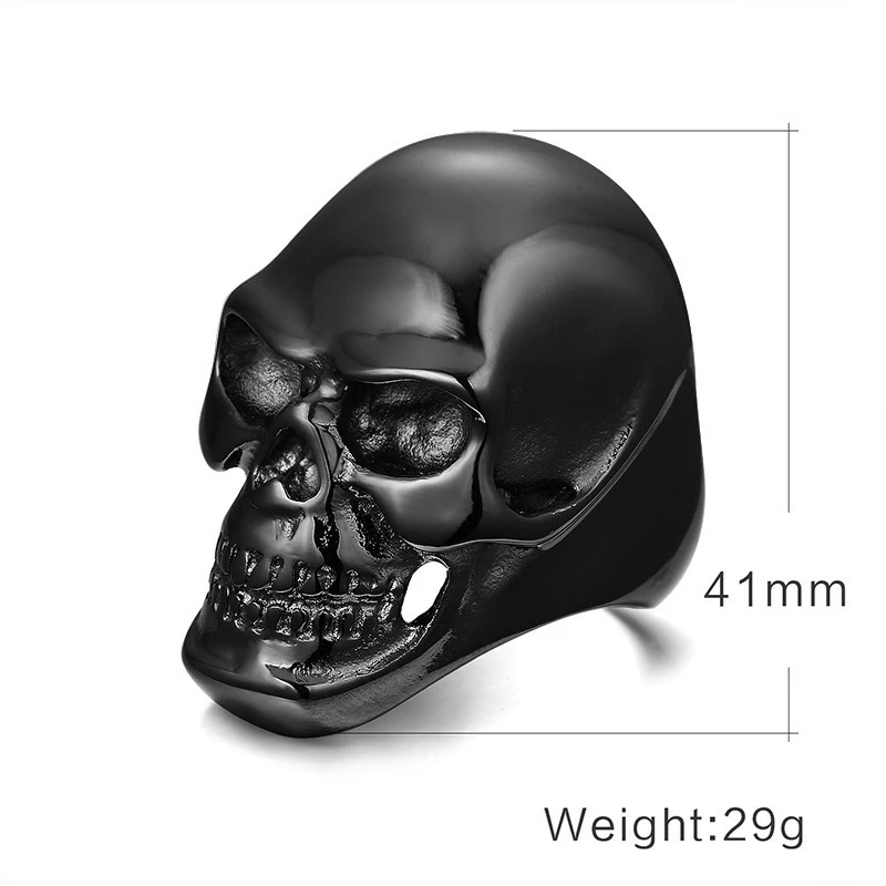 Vintage Men Rings Skeleton Punk Rock Jewelry Black Skull Ring Halloween Party Gift Accessories