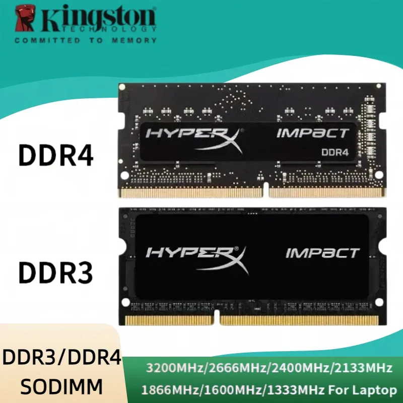 Kingston DDR4 RAM Laptop DDR3 Memoria DDR3L 4GB 8GB 16GB Notebook Memory 1333 1600 1866 2133 2400 2666 3200 MHz 1.2V 1.5V 1.35V