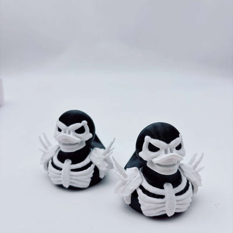 Pato guerrero esqueleto con impresión 3D, pato fantasma de la muerte, adorno de pato del Festival temático de Halloween, decoración gótica de Halloween