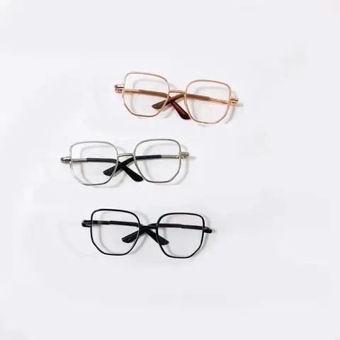금속 직사각형 봉제 인형 안경 투명 렌즈 소형 안경 8.5cm 안경 Labubu 장난감 장식 인형 액세서리