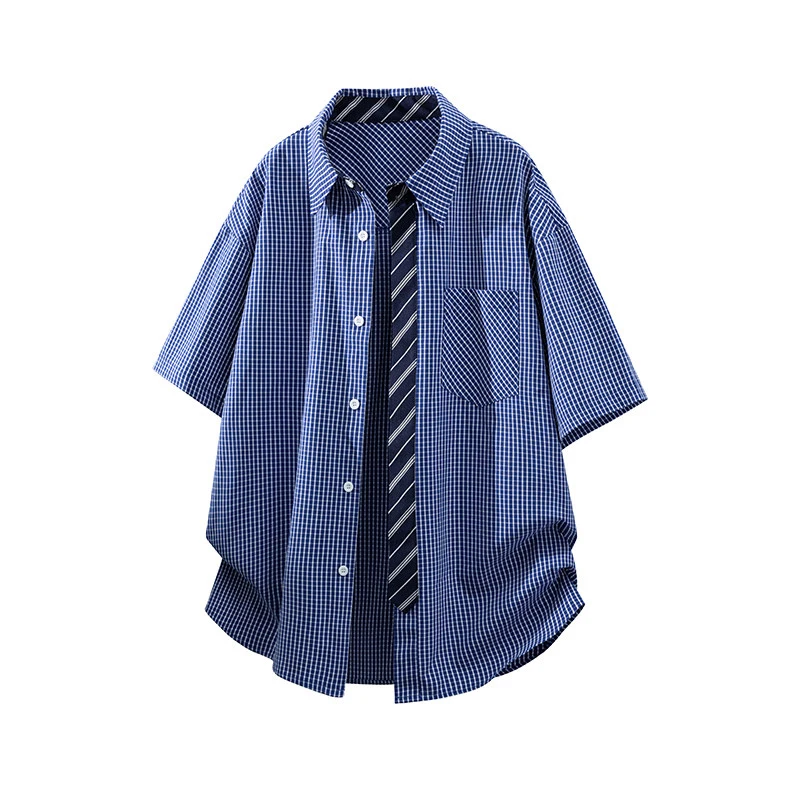 

Casual Short Sleeve Shirt Men's Streetwear Fashion Blouse Streetdress Hombre Male Clothing Summer Camisa Men's Shirts New Youth