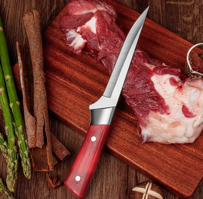 Coltello da cucina per disossare Coltello per sbucciare frutta in acciaio inossidabile Taglio carne di maiale Manzo Pecora Pesce Mannaia da