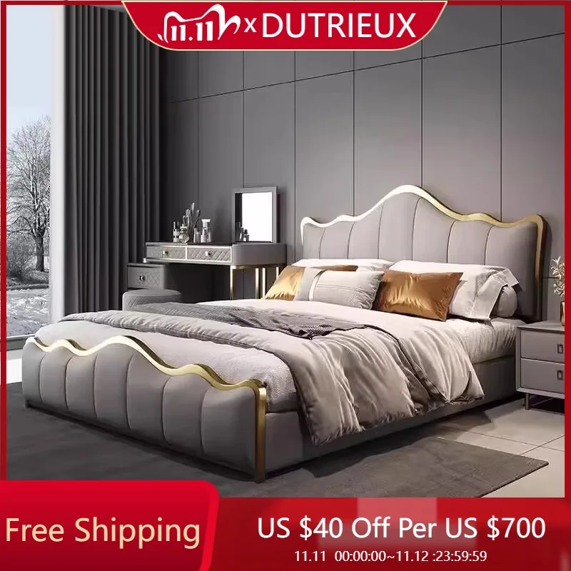 

Изголовье кровати с двумя каркасами, европейская полная квартира, уникальная удобная кровать, свадебный модный дизайн, мебель Cama Casal