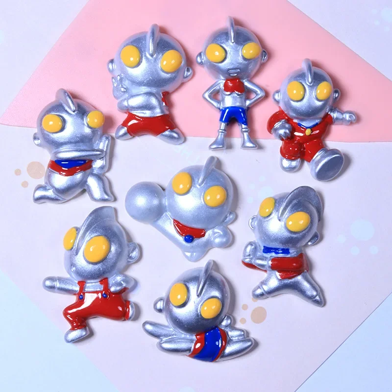 5pcs Cartoon Ultraman resin flatback cabochons jewelry accessories diy resin charms for scrapbooking embellishments