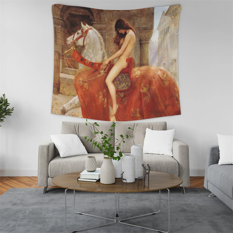 Gaslight Gatekeep Girlboss Lady Godiva نسيج الجدار الشنق الفن لغرفة النوم غرفة المعيشة ديكور كلية النوم
