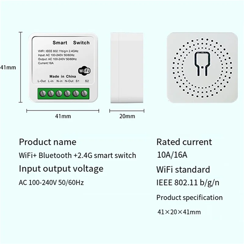 B48A 3X Tuya 16A MINI Wifi Switch DIY 1-Way التحكم عن بعد الموقت التتابع أتمتة للعمل الحياة الذكية