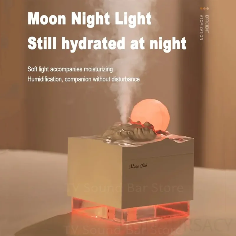 

Светодиодная лунная лампа-увлажнитель, источник питания USB, диффузор аромата холодного тумана с эфирными маслами, ароматические ночные огни для декора домашнего офиса