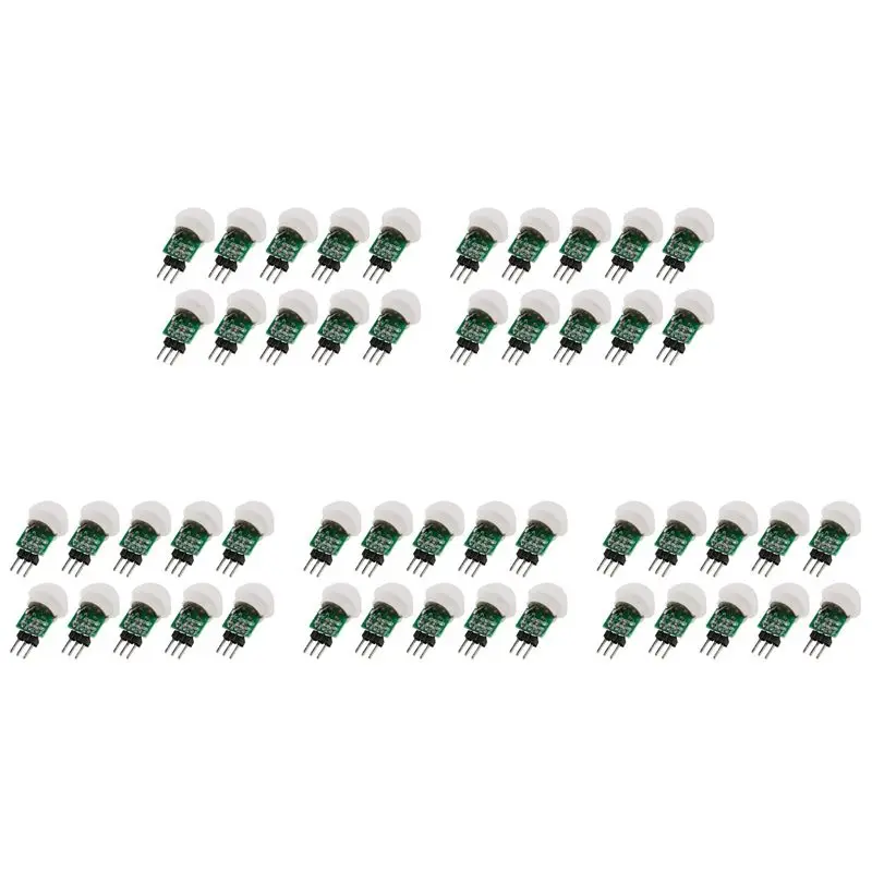 50Pcs AM312 Mini Human Sensor Module IR Pyroelectric Infrared PIR Motion Sensor Detector Modules DC 2.7V To 12V