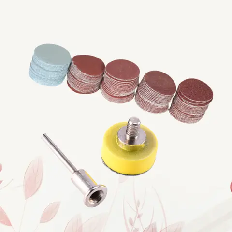 100개 1인치 25mm 샌딩 디스크 패드 키트 (드릴 로터리 공구용 백커 플레이트 포함) 100-3000 그릿 샌드페이퍼 연마 패드