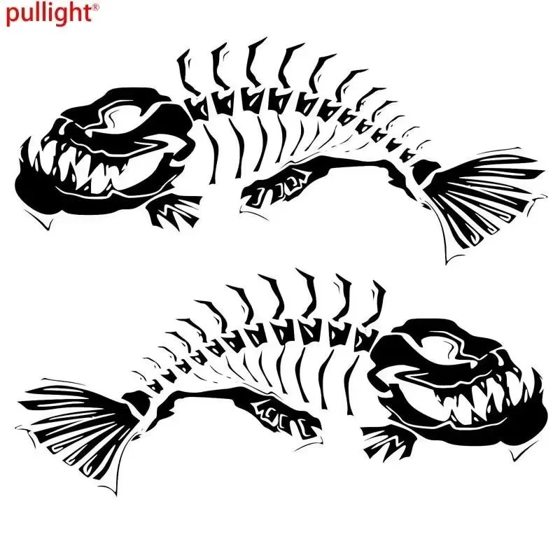 21 * 18CM 1 pair of skeleton fishbone design car windows, bumpers, motorcycle accessories home decoration vinyl car stickers