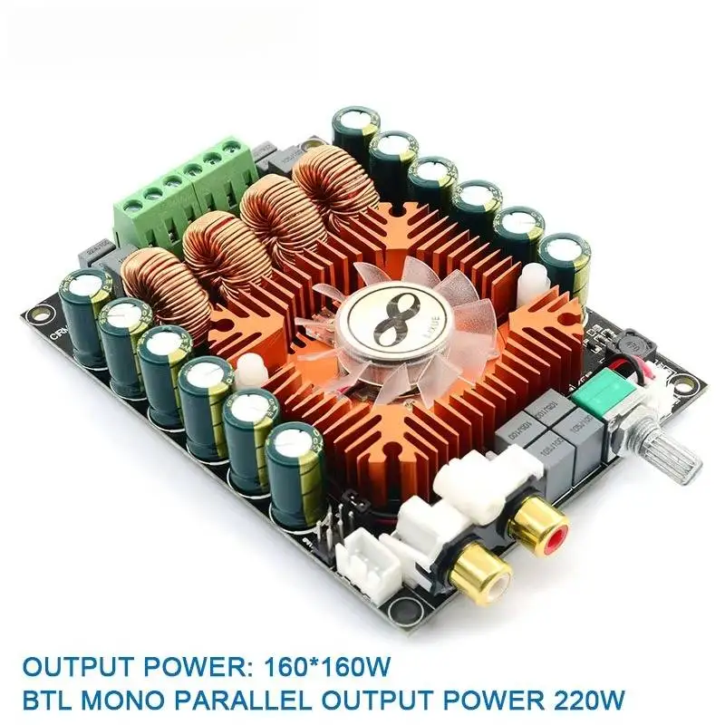 TDA7498E High Power Digital Power Amplifier Board 2.0 HIFI Stereo 160W*2 Support BTL220W DC12V-36V Acrylic Cover Shell