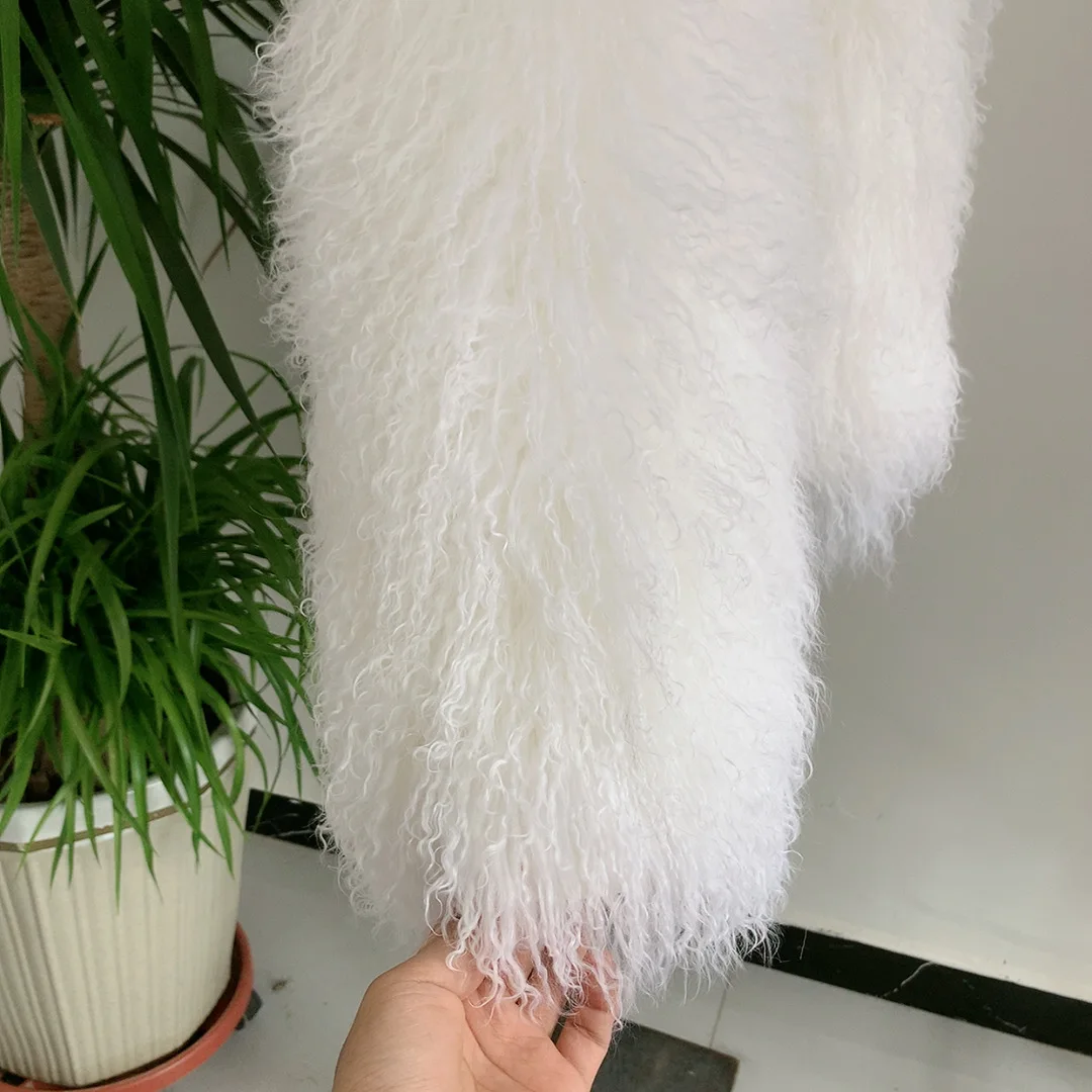 Mongolian wool fur coat new women's winter autumn fashion elegant real fur coat women's real Mongolian sheepskin coat fluffy