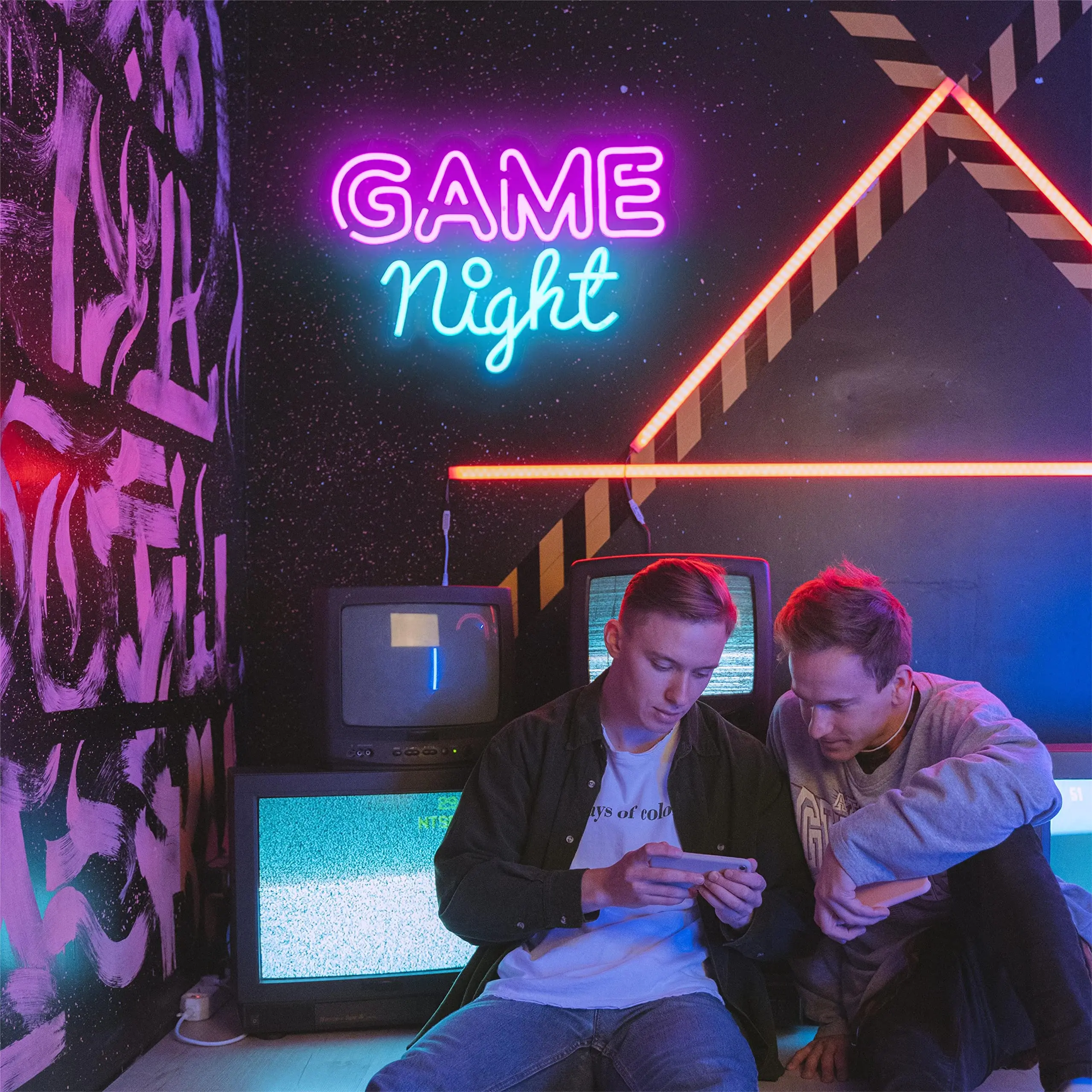 Game Night Neon Sign Led Colorful Neon Light Up Signs Wall Decor Usb Powered Neon Game Sign Bedroom Game Room Wall Party Gifts